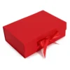 Stor platt presentask med rött band 28,2×20,2×9,2 cm