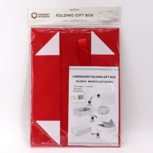 Stor platt presentask med rött band 28,2x20,2x9,2 cm - produktbild 2