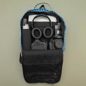 Stor ryggsäck Kathmandu med Dhaka-mönster i bomull och hampa 39x28x13 cm - produktbild 2
