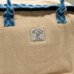 Stor ryggsäck Kathmandu med Dhaka-mönster i bomull och hampa 39x28x13 cm - produktbild 4