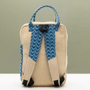 Stor ryggsäck Kathmandu med Dhaka-mönster i bomull och hampa 39x28x13 cm - produktbild 6