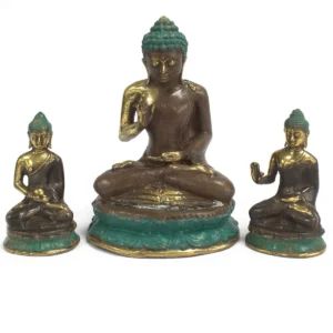 Stor sittande Buddha i mässing - produktbild 2