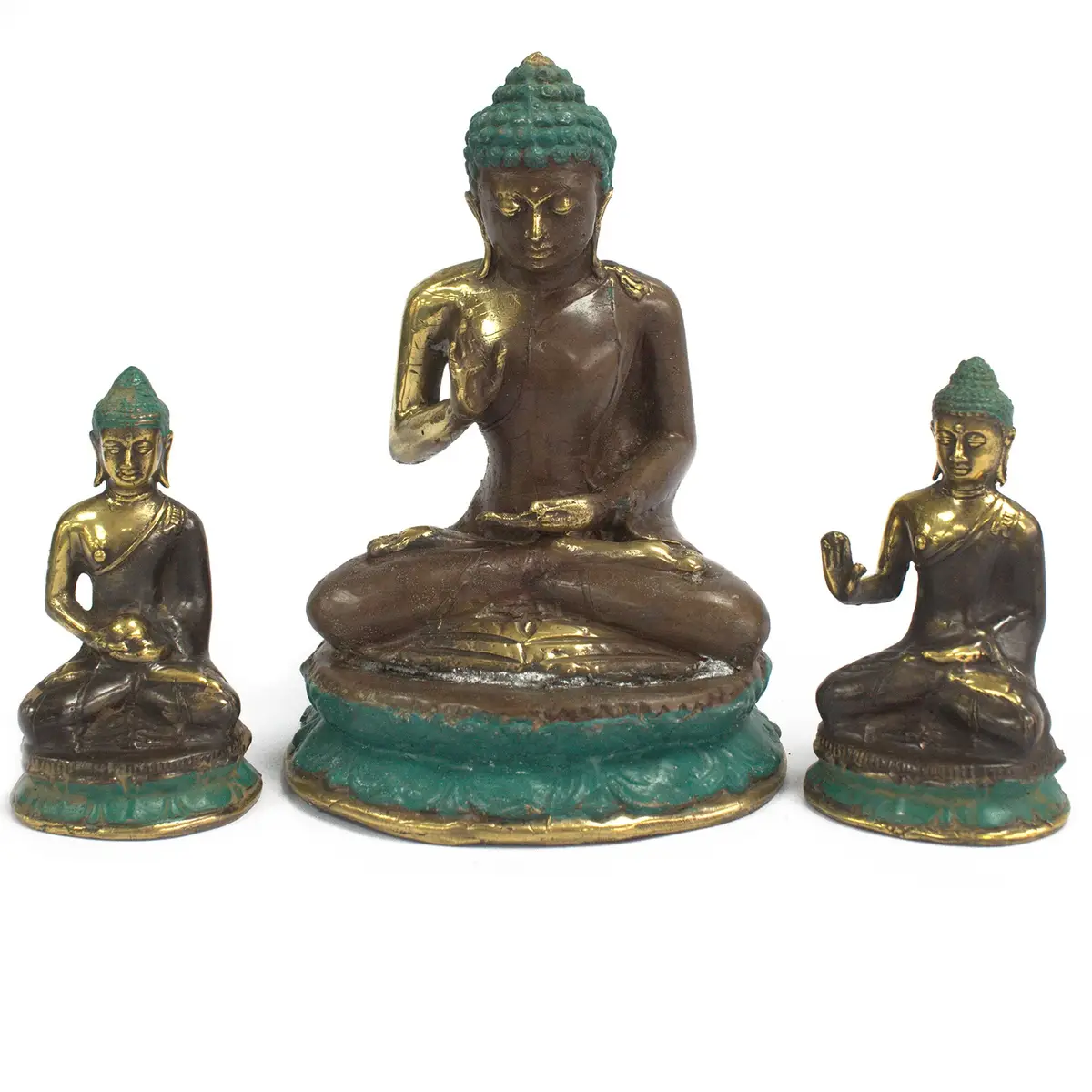Stor sittande Buddha i mässing - produktbild 2