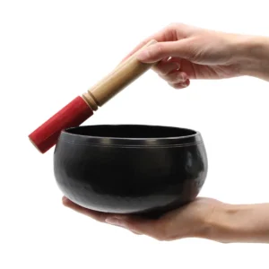 Stor svart tibetansk klangskål 18 cm - produktbild 2