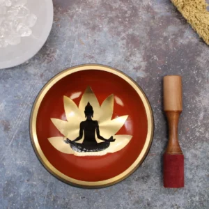 Stor tibetansk klangskål med buddha-motiv 14 cm - produktbild 5