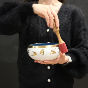 Stor tibetansk klangskål med Yin & Yang-motiv 14 cm - produktbild 2