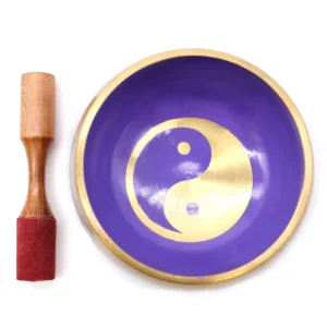 Stor tibetansk klangskål med Yin & Yang-motiv 14 cm - produktbild 4