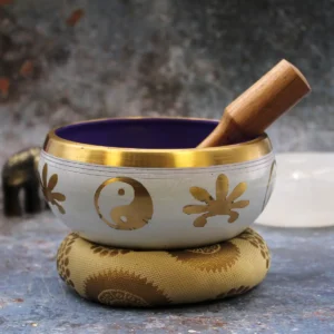 Stor tibetansk klangskål med Yin & Yang-motiv 14 cm - produktbild 5