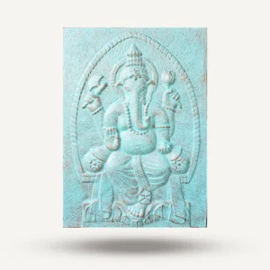 Stor turkos relief av Ganpati i järnram, 0,7x1 m - produktbild 2