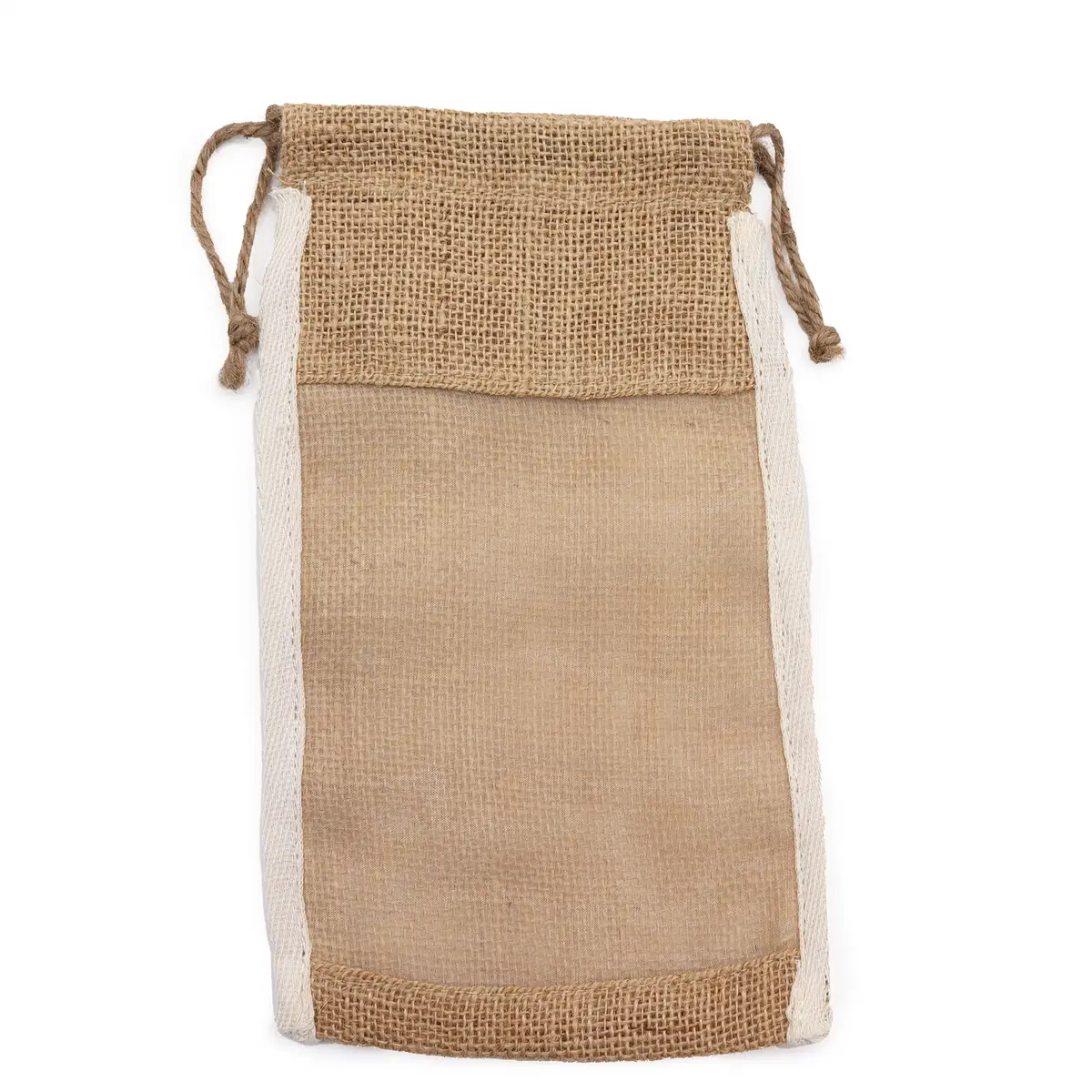 Stor tvättad jutesäck med bomullsöga 26x15 cm - produktbild 5