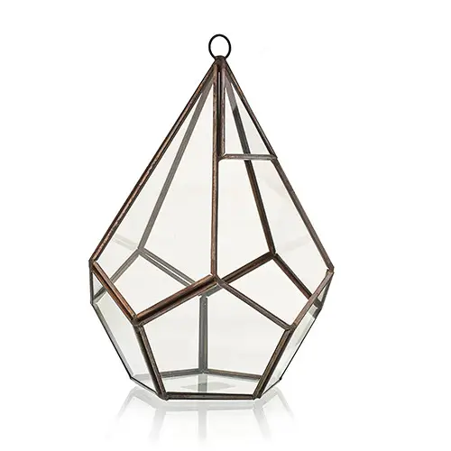 Stort glasterrarium i pyramidform med järnram - produktbild 4