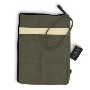 Stort laptopfodral i canvas olivgrönt 30x40 cm - produktbild 6