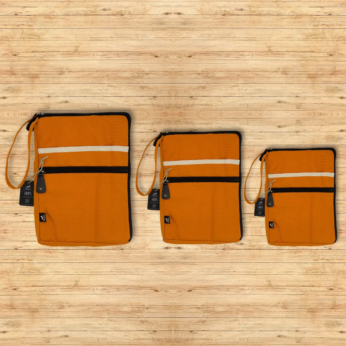 Stort laptopfodral i canvas orange 30x40 cm - produktbild 4