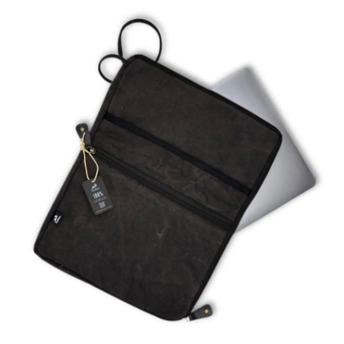 Stort laptopfodral i stonewash-kolgrått 30x40 cm - produktbild 2