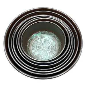 Stort set med sju tibetanska klangskålar för chakra (19,5–35 cm) - produktbild 3