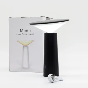 Svart bordslampa med touchfunktion och USB-C - produktbild 3