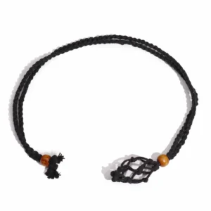 Svart halsband med kristall- och ädelstensband 45 cm - produktbild 2