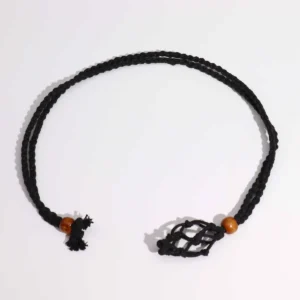 Svart halsband med kristall- och ädelstensband 45 cm - produktbild 6