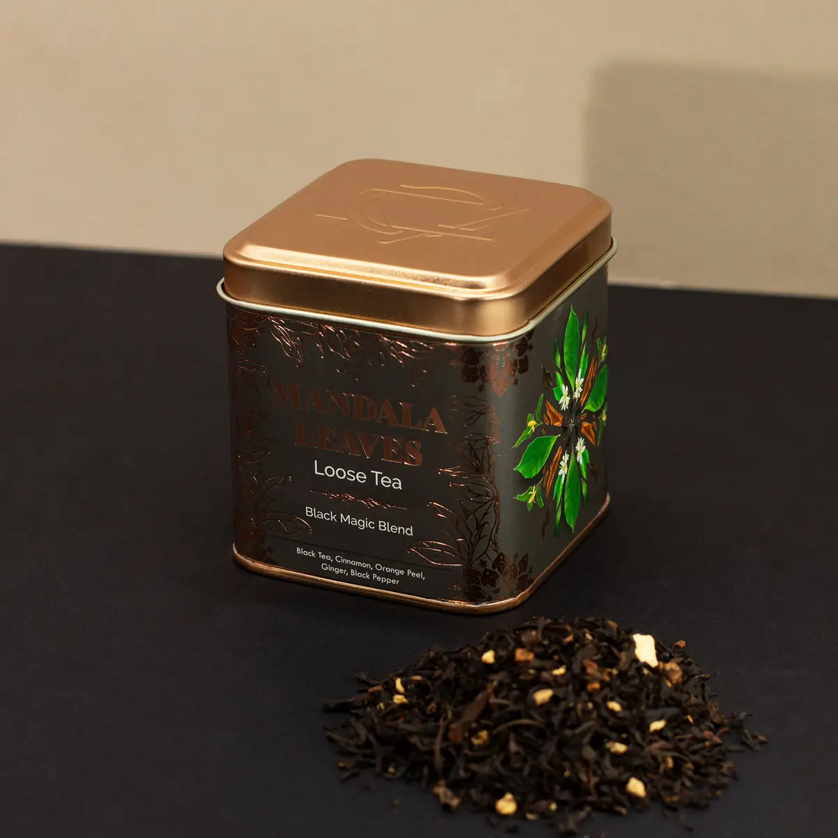 Svart te blandning Black Magic i burk 50 g - produktbild 3
