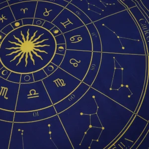 Tarotduk med zodiakmönster i polyester 75x75 cm - produktbild 3