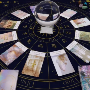 Tarotduk med zodiakmönster i polyester 75x75 cm - produktbild 6