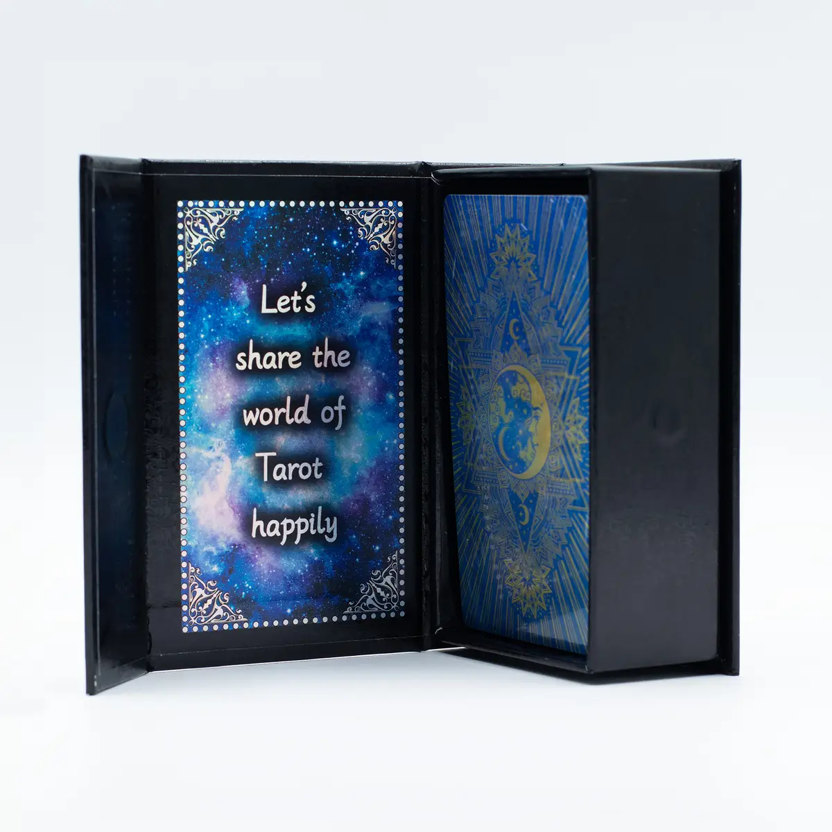 Tarotkort med blå folie och månmotiv med guidebok - produktbild 3