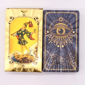 Tarotkort med blått och guldfolie – All Seeing Eye med bok - produktbild 7