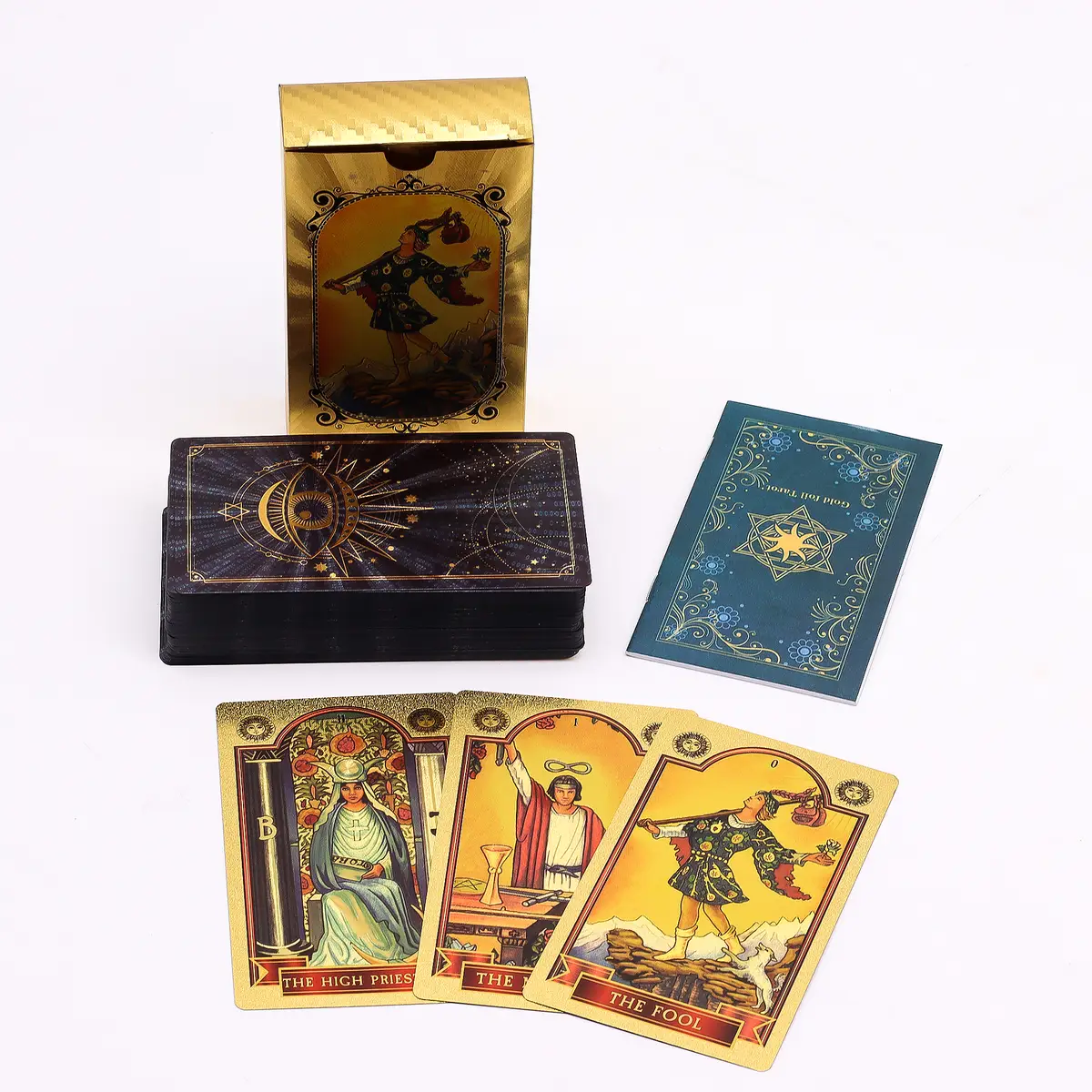 Tarotkort med blått och guldfolie – All Seeing Eye med bok - produktbild 8