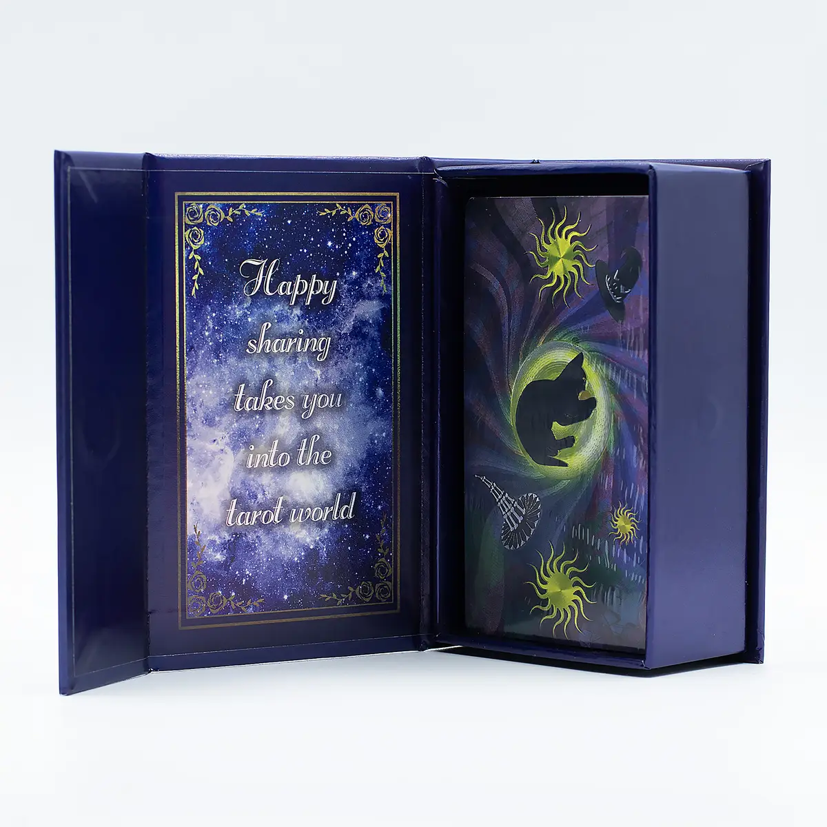 Tarotkort med häxmotiv och lila folie, komplett set - produktbild 3