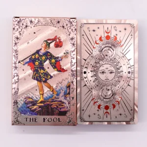 Tarotkort med roséguldfolie och månfasmotiv med häfte - produktbild 5