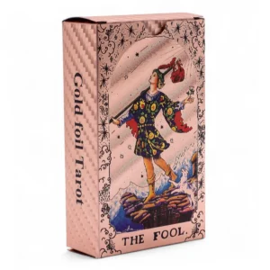 Tarotkort med roséguldfolie och månfasmotiv med häfte - produktbild 6