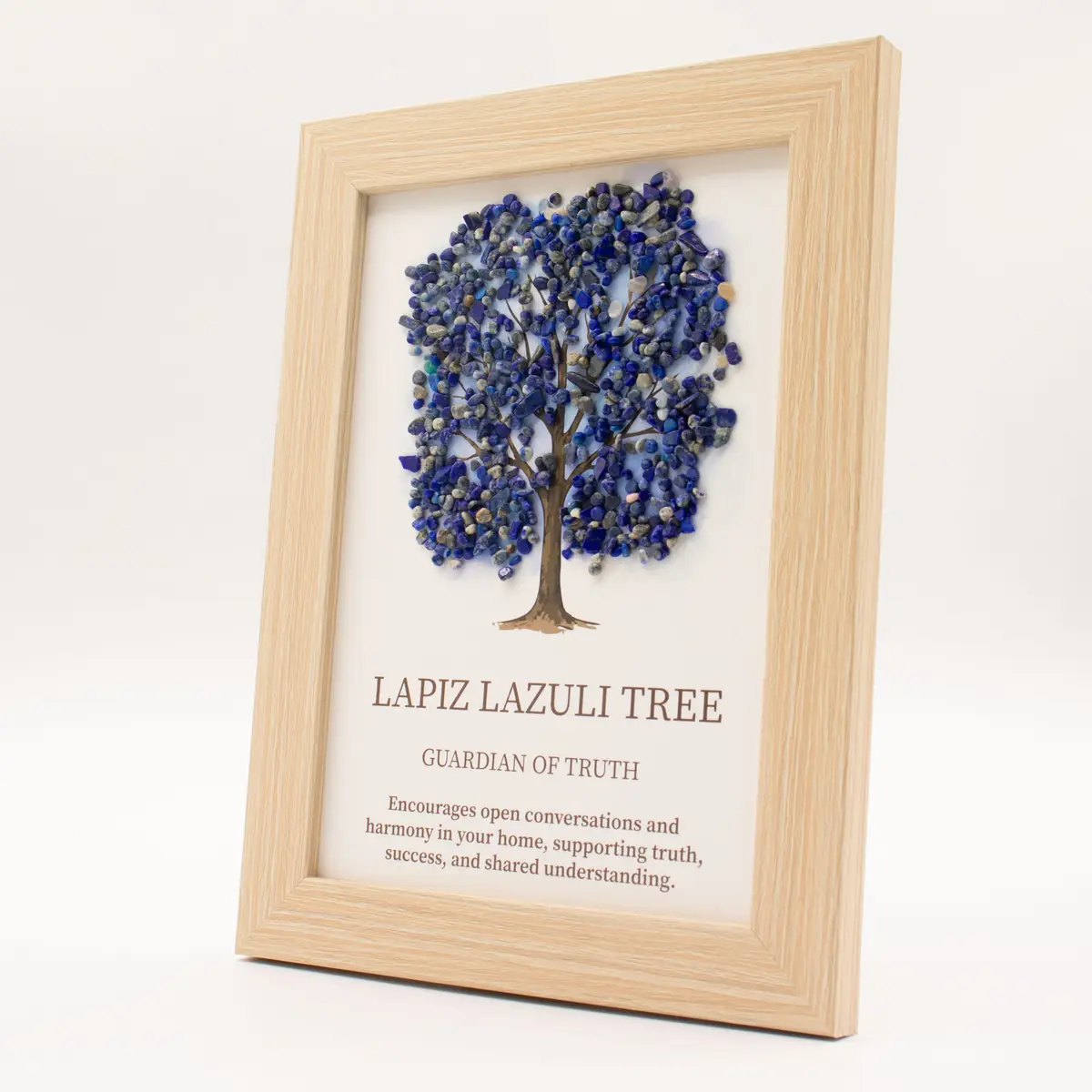 Tavla med ädelstenar Livets träd i lapis lazuli 20x14,7x1 cm - produktbild 4