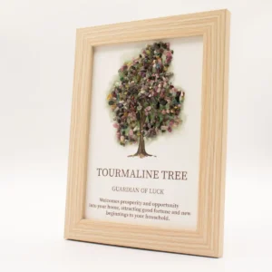 Tavla med ädelstenar och livets träd i turmalin 20x14,7 cm - produktbild 3