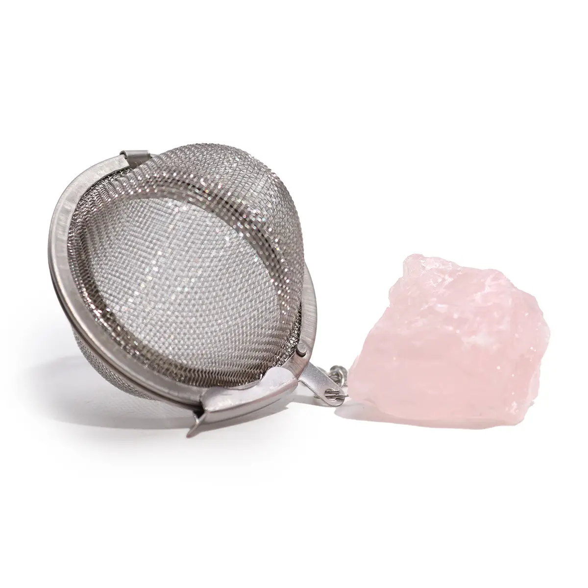 Tesil med rå rosenkvarts och ädelsten - produktbild 4