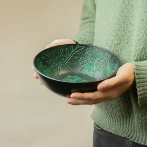 Tibetansk klangskål i aluminium med svammmotiv, 20 cm - produktbild 4