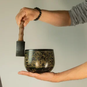 Tibetansk klangskål med svampmotiv, 15 cm - produktbild 7