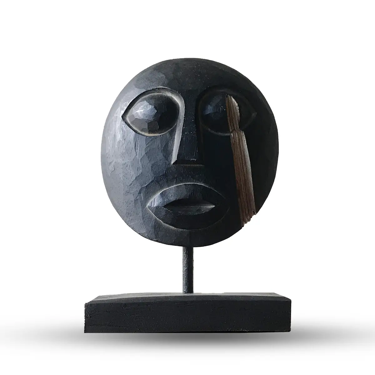 Timor stamdekorerad trämask svart 27x20 cm - produktbild 2