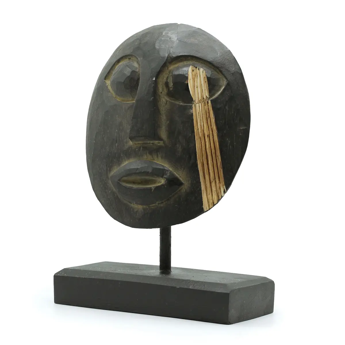 Timor stamdekorerad trämask svart 27x20 cm - produktbild 6