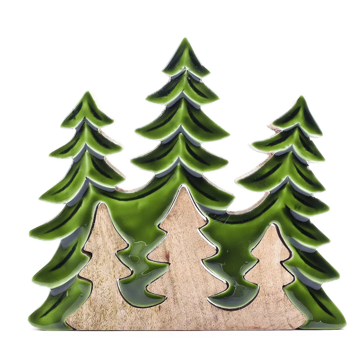 Trädekoration med tre granar i 3D, 20x23 cm - produktbild 2