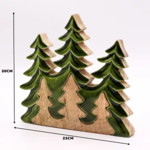 Trädekoration med tre granar i 3D, 20x23 cm - produktbild 7