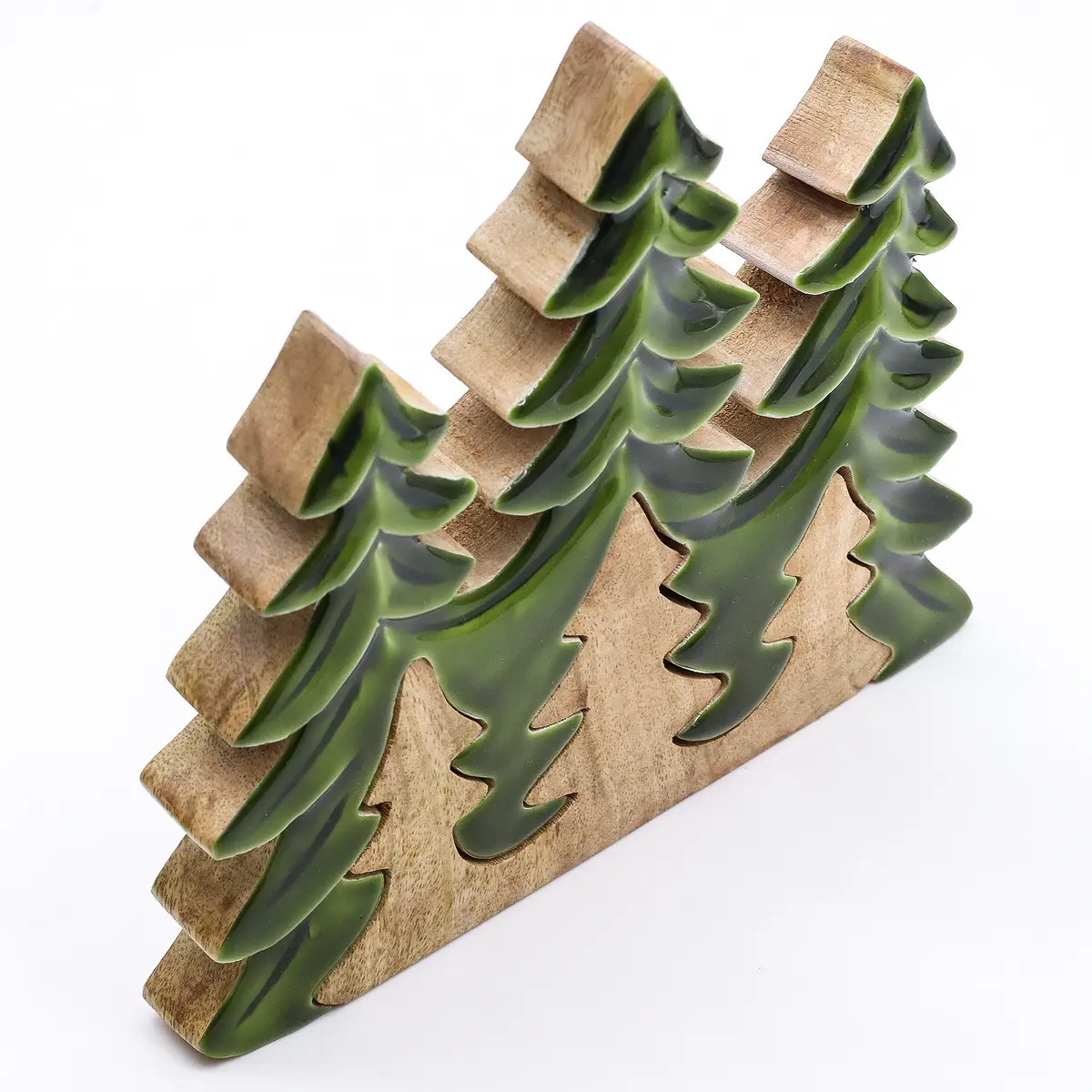 Trädekoration med tre granar i 3D, 20x23 cm - produktbild 8