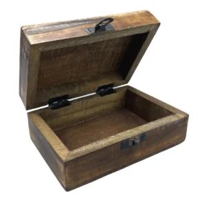 Trälåda med keramisk glasyr, vit 15x10x6 cm - produktbild 2