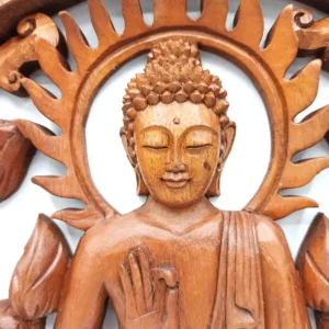 Träpanel Buddha och Lotus 40 cm - produktbild 3