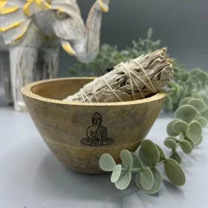 Träskål för rökelse och ritualer med Buddha-motiv 12x7 cm - produktbild 2