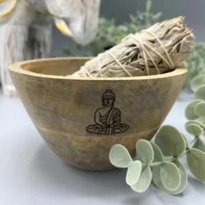 Träskål för rökelse och ritualer med Buddha-motiv 12x7 cm - produktbild 3