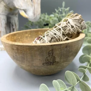 Träskål för rökelse och ritualer med Buddha-motiv 14x7 cm - produktbild 2