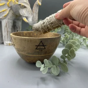 Träskål för rökelse och ritualer med fyra element 12x7 cm - produktbild 3