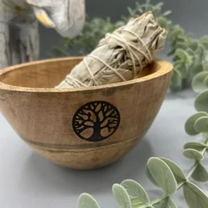 Träskål för rökelse och ritualer med Livets träd, 12x7 cm - produktbild 2