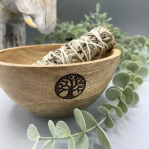Träskål för rökelse och ritualer med Livets träd, 14x7 cm - produktbild 2