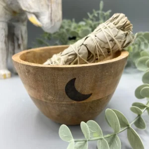 Träskål för rökelse och ritualer med måne 12x7 cm - produktbild 2